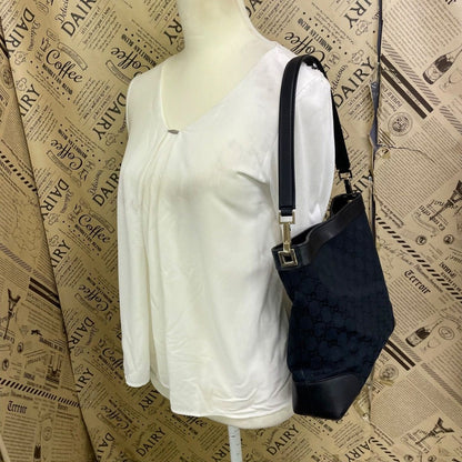 Gucci Shoulder Handbag GG Canvas Black Formal — view 3