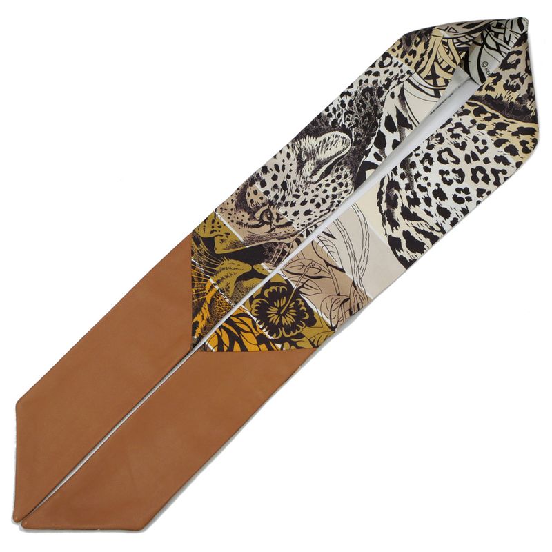 Hermes Twili-jungle Love Rainbow- Silk Leather Sheepskin Scarf Accessory