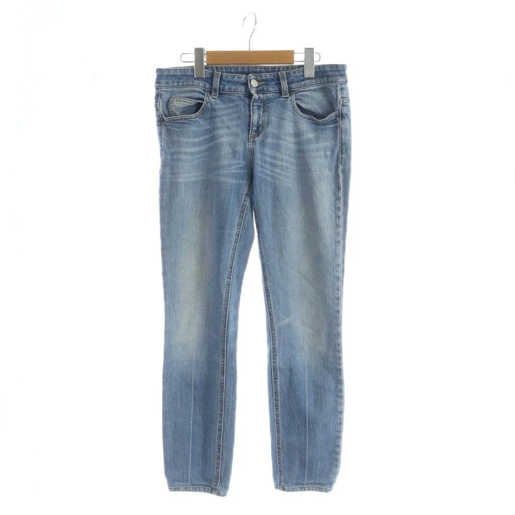 Gucci Jeans Denim Pants Zip Fly Logo Slim 42 Blue