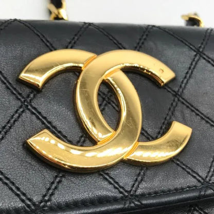 CHANEL CC Vintage Single Flap Bag Large Coco Quilted Chain Shoulder