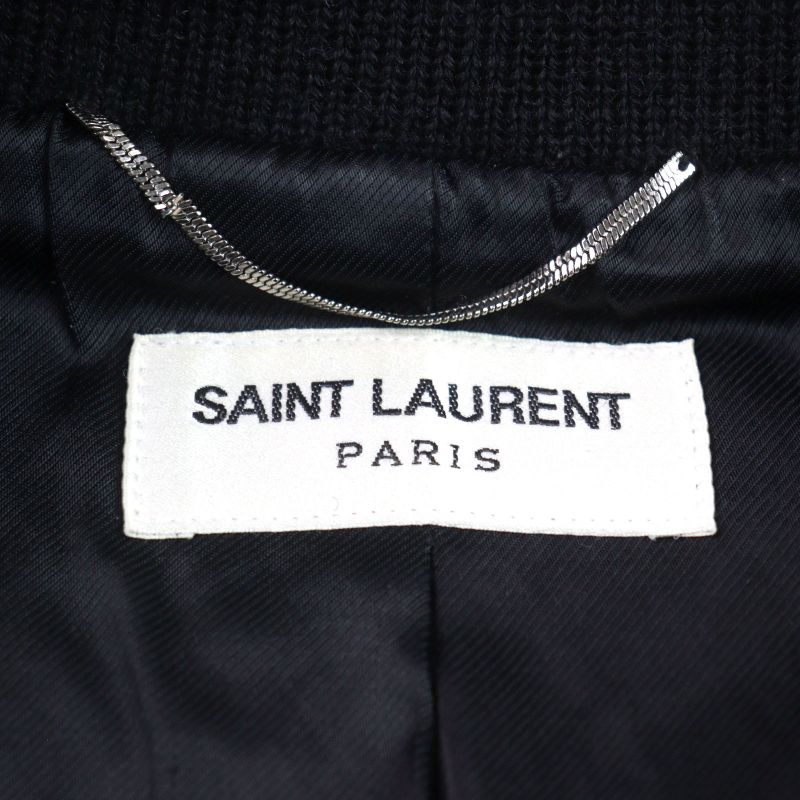 Saint Laurent Paris 354718 Editon Wool Blend Teddy Jacket Blouson With Leather
