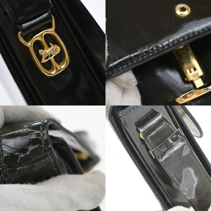 Celine Carriage Motif Shoulder Bag Enamel Navy 31ka940