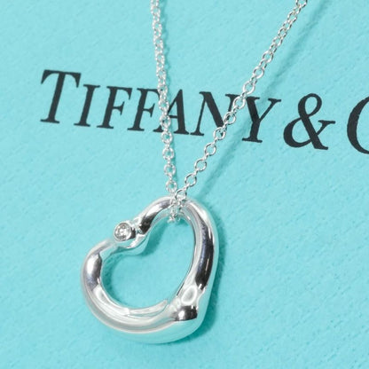 16mm (0.63in) Tiffany & Co 2P Diamond Open Heart Necklace 25-478