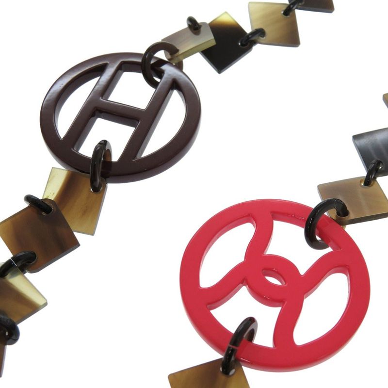 Hermes DIVA Long Necklace DIVA Buffalo Horn Lacquered Wood Multicolor 0812