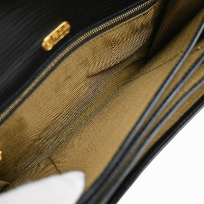 Fendi Long Wallet Logo Black Gold 64ka736