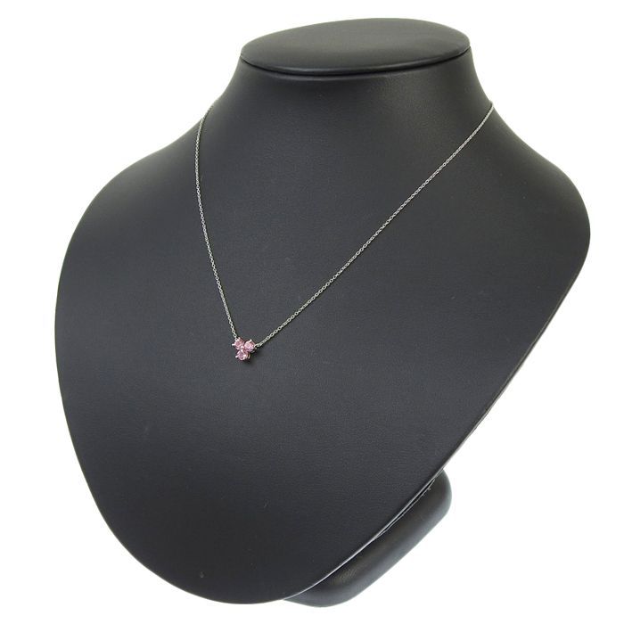 Tiffany & Co Aria Pink Tourmaline Necklace 18K White Gold 750 White Gold Pink