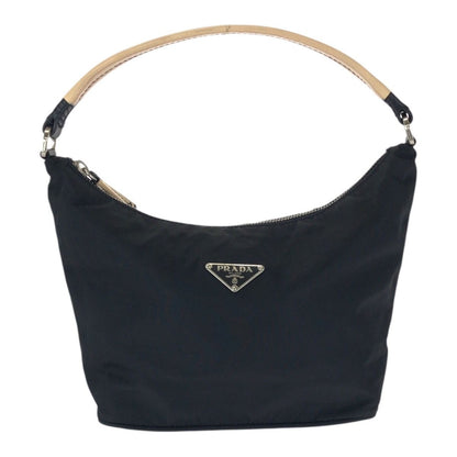 Prada Tessuto Black Silver Nylon Handbag
