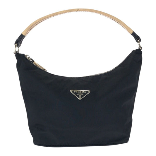 Prada Tessuto Black Silver Nylon Handbag