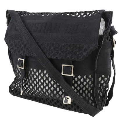 Dior Christian Dior Messenger Mesh Canvas Black Women's Shoulder Bag