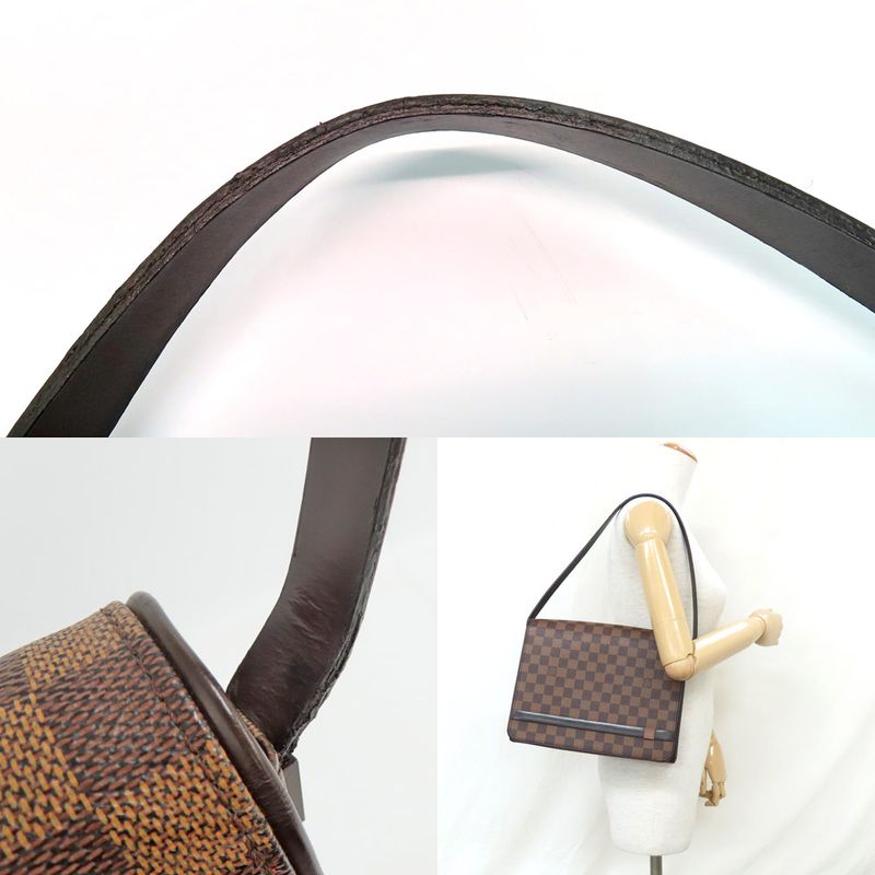 Louis Vuitton Tribeca Carre N51161 Damier Ebene One Shoulder Bag Brown