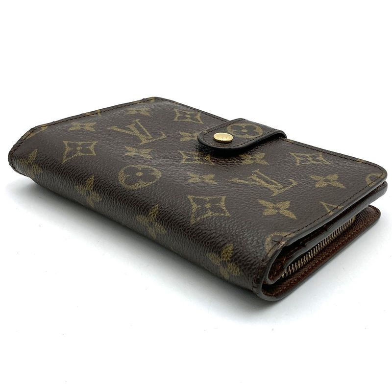 Louis Vuitton M61207 Monogram Porte Papier Zip Wallet Brown PVC Ladies Men