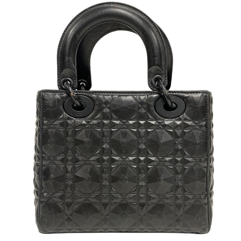 Christian DIOR Diamond Cannage 2WAY Shoulder Bag Handbag Bag Cabasn Brand Black