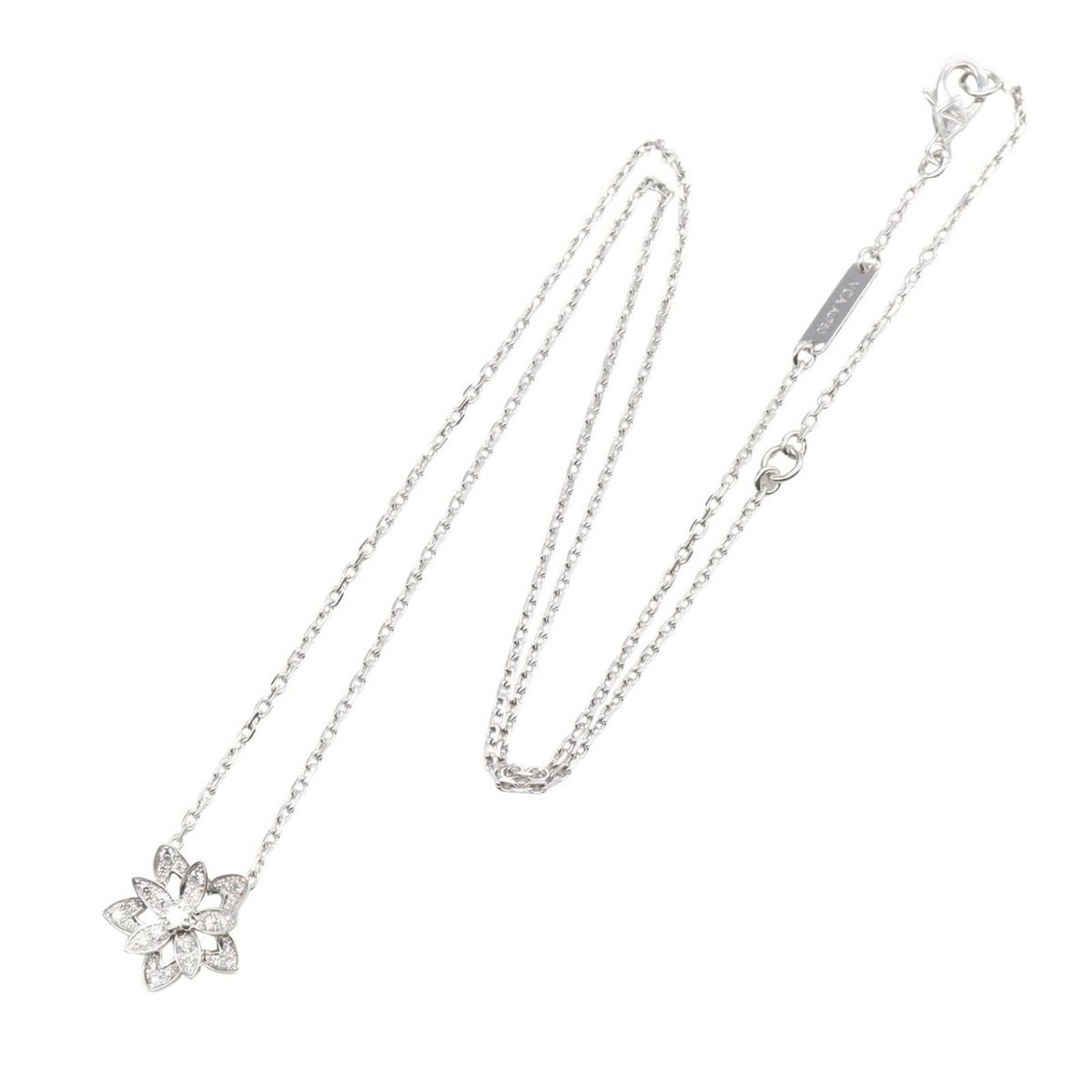 Van Cleef & Arpels Necklace Lotus Diamond Mini 38 42.5 cm 18k White Gold — view 2