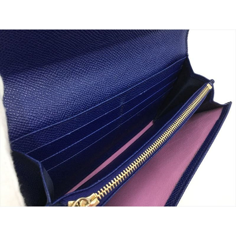 Bvlgari Bifold Long Wallet Leather Blue Dahlia 36317 — view 5