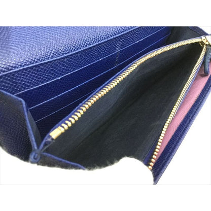 Bvlgari Bifold Long Wallet Leather Blue Dahlia 36317 — view 6