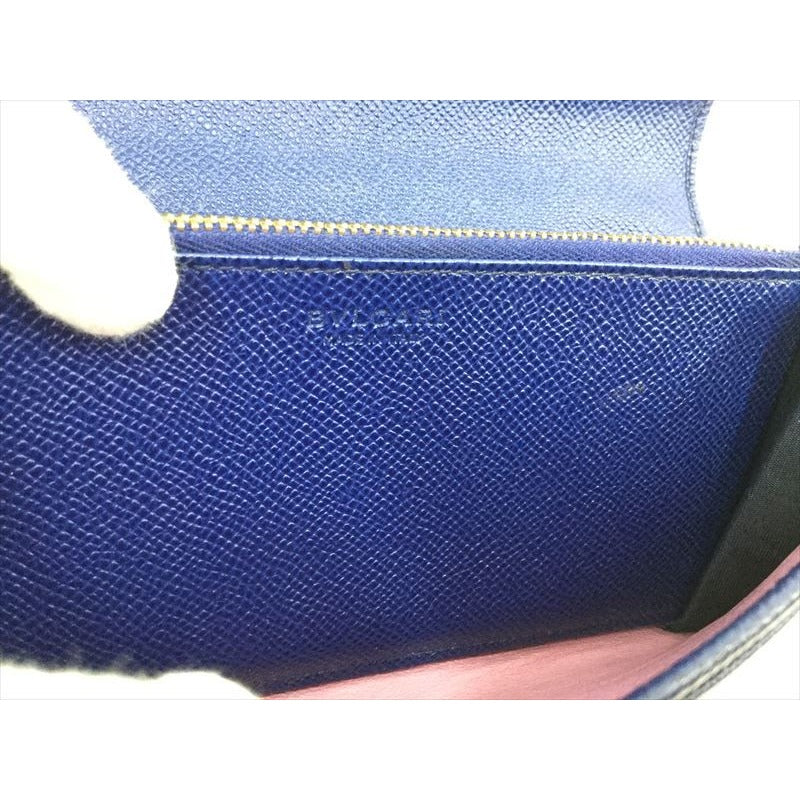 Bvlgari Bifold Long Wallet Leather Blue Dahlia 36317 — view 7