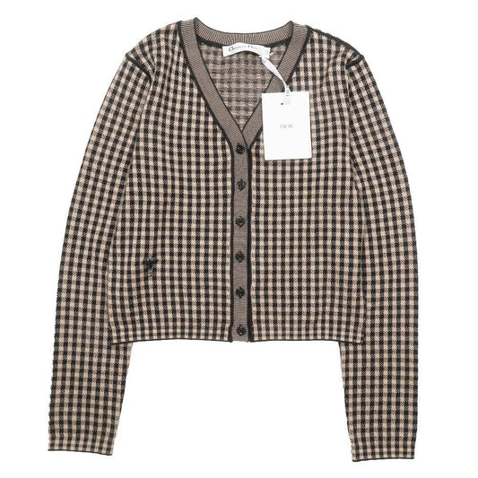Dior Ensemble Cardigan Sleeveless Knit Plaid Vest Bee Embroidery Logo Cashmere