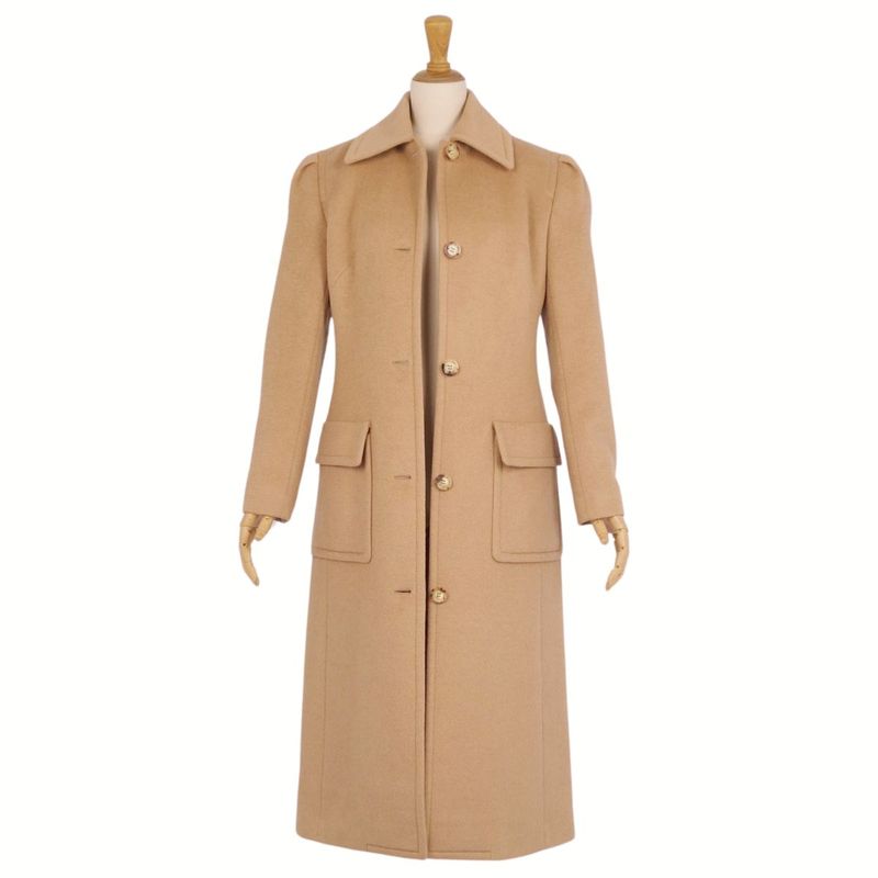Celine Coat Long Coat Stainless Steel Collar Coat Balmain