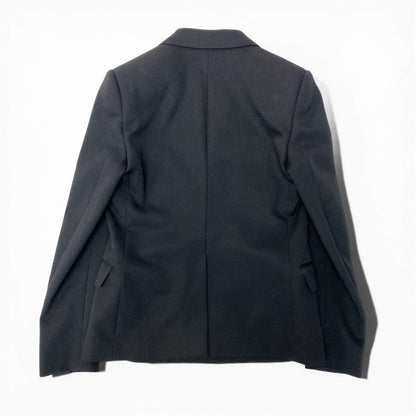 Celine Short Jacket in Diagonal Wool Double Tailored Gold Button 34 Black — view 3