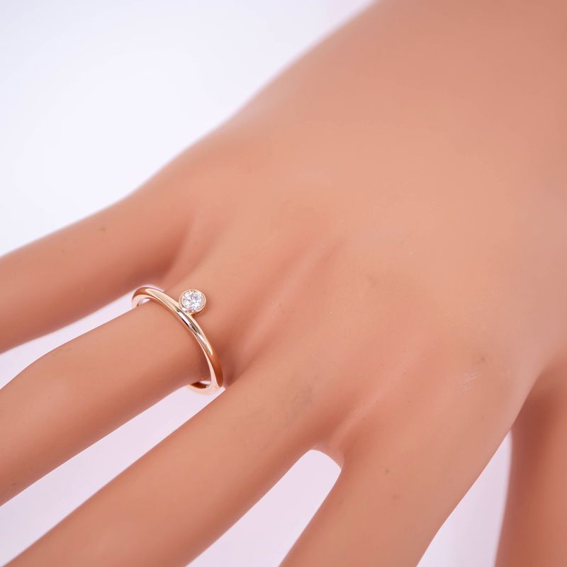 Link-de-Hermes Diamond Ring No 48 750pg 18K Pink Gold Ring Jewelry-