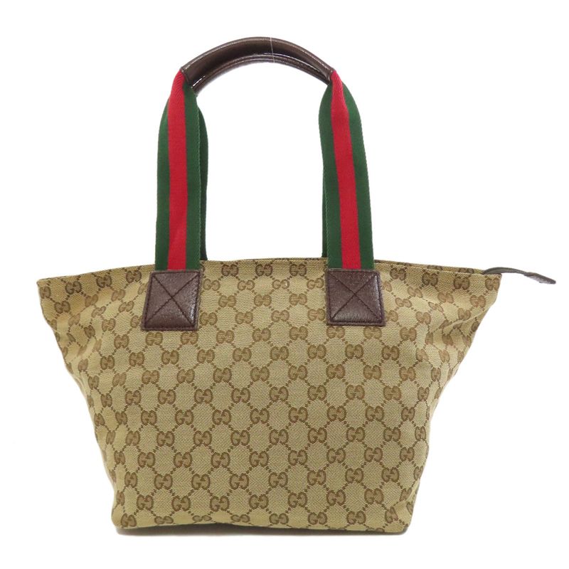 Gucci 131230 GG Sherry Line Handbag Canvas Women