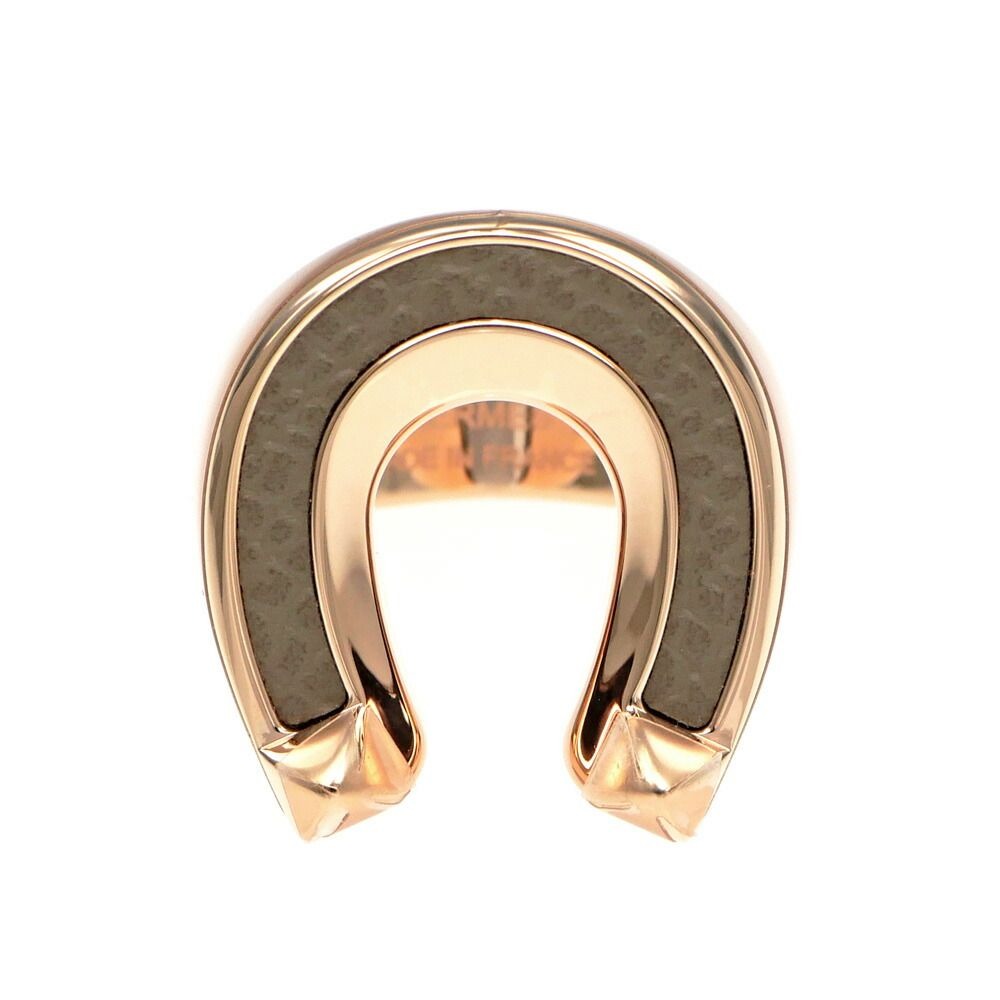 Hermes Joquette Ring GM Size 53 Etoupe Rose Gold Accessories