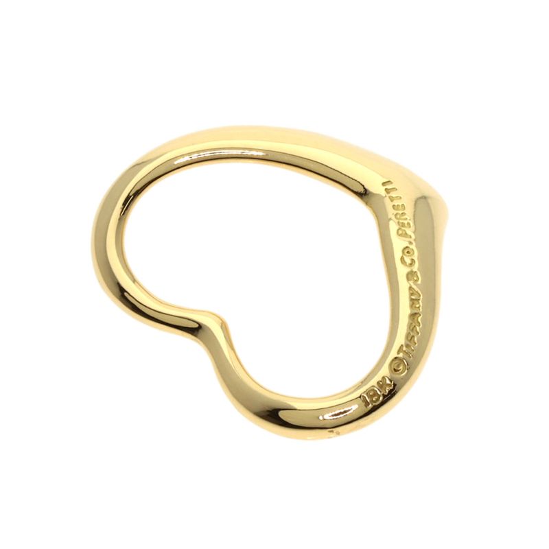 Tiffany & Co Open Heart TOP Pendant Top 18K Yellow Gold Ladies