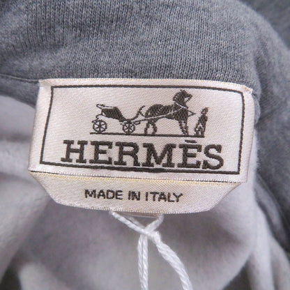 Hermes Armor de Carre Lambskin Details Pullover Hoodie Gray — view 5