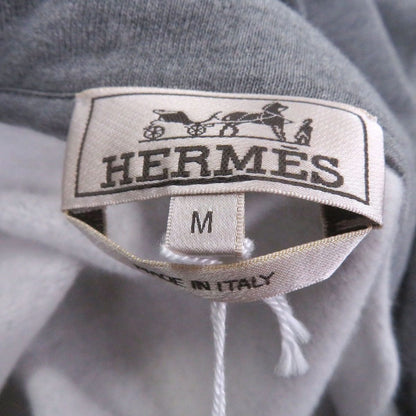 Hermes Armor de Carre Lambskin Details Pullover Hoodie Gray — view 6
