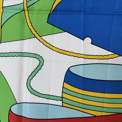 Hermes Scarf Carré 90 Green Blue White Thalassa