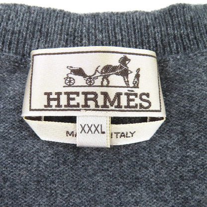 Hermes Chess and Shadow Cashmere Horse Crew Neck Long Sleeve Knit Sweater Gray — view 4