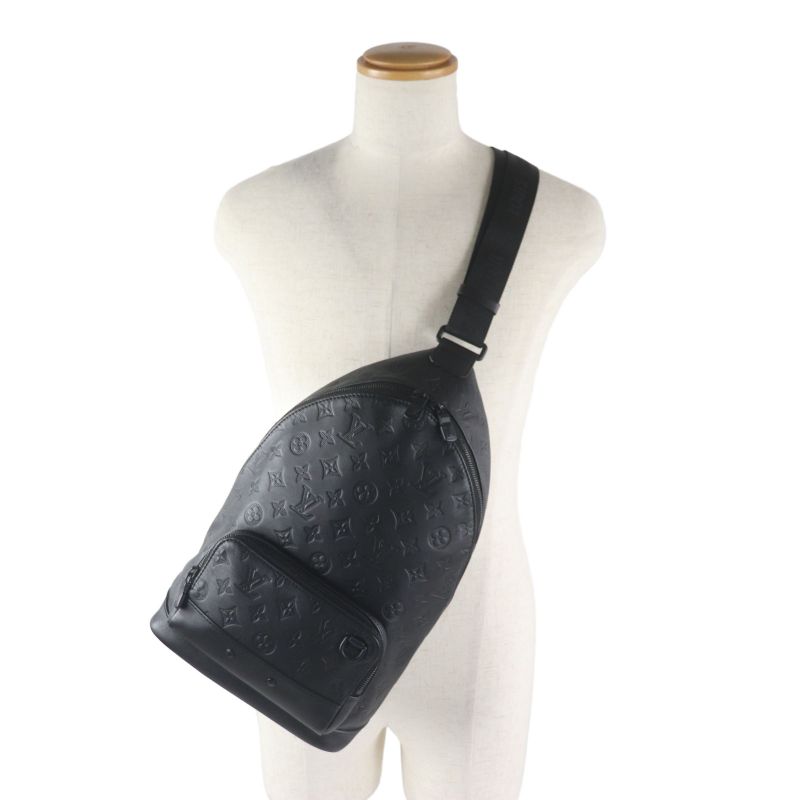 Louis Vuitton M46107 Monogram Shadow Racers Ring Bag Leather Body Bag Black