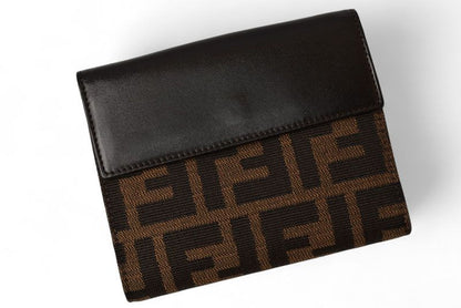 Fendi Wallet Fold Fendi Fold Wallet Zucca Pattern Brown