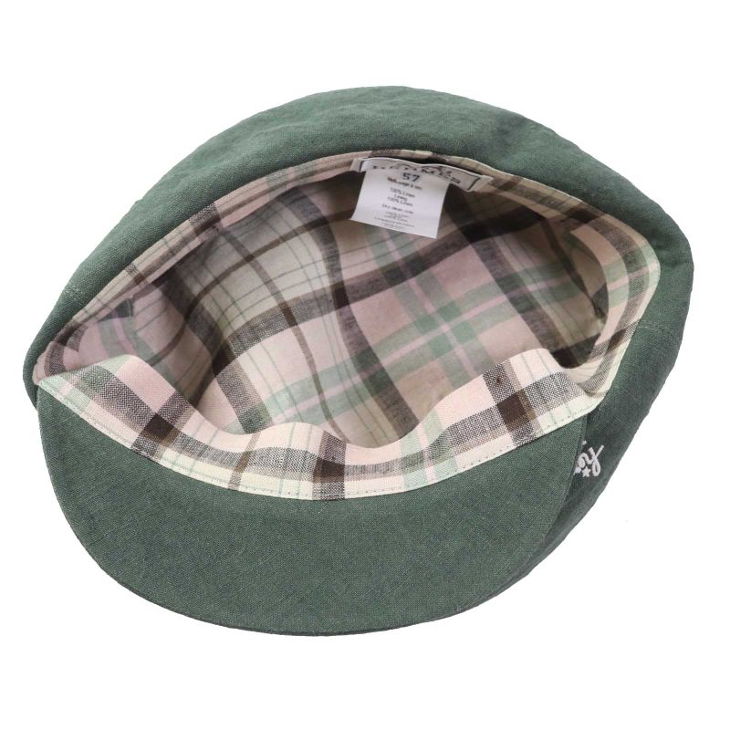 Hermes Paola 100% Linen Logo Embroidery Checkered Lining Cassock Khaki 57 Made