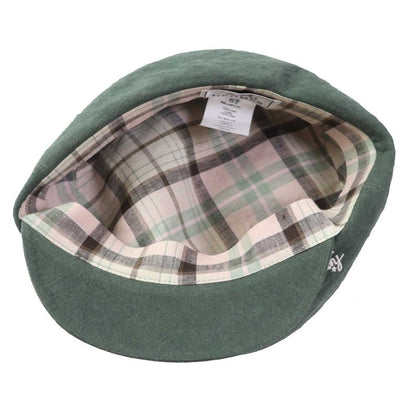 Hermes Paola 100% Linen Logo Embroidery Checkered Lining Cassock Khaki 57 Made