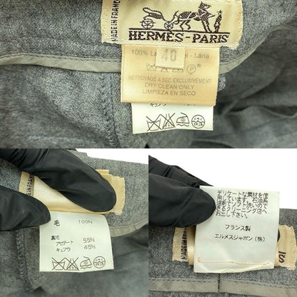 Hermes Wool Pants Size 40 Bottoms Women's Gray 28161