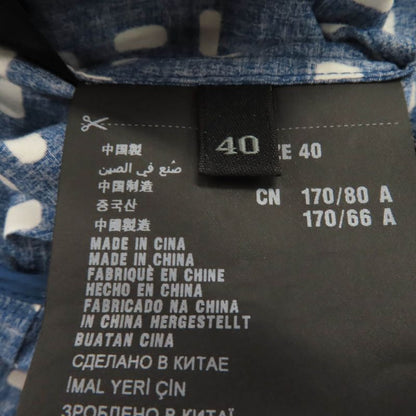 Prada Cotton Beautiful Silhouette Pleated Short Sleeve Dress With Belt Navy 40