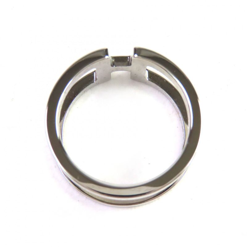 Hermes H Anne Long Palladium Scarf Ring Silver With Box And Storage Bag Made In