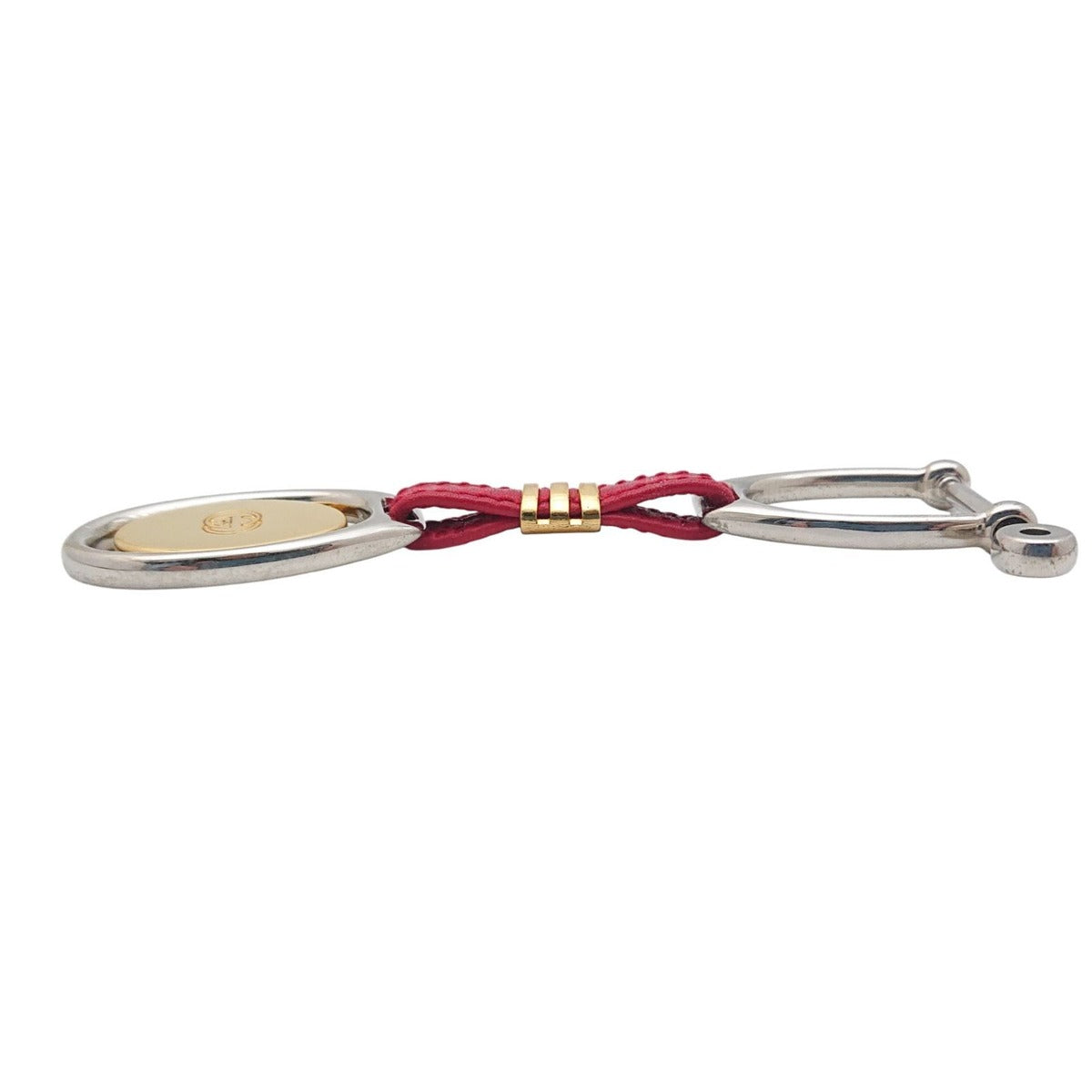 Gucci Vintage Key Holder Charm Leather Red Gold Silver — view 13
