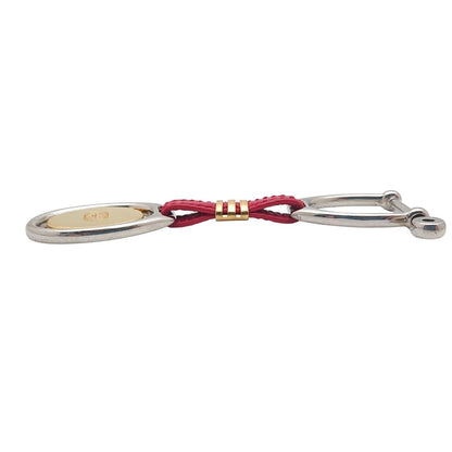 Gucci Vintage Key Holder Charm Leather Red Gold Silver — view 13