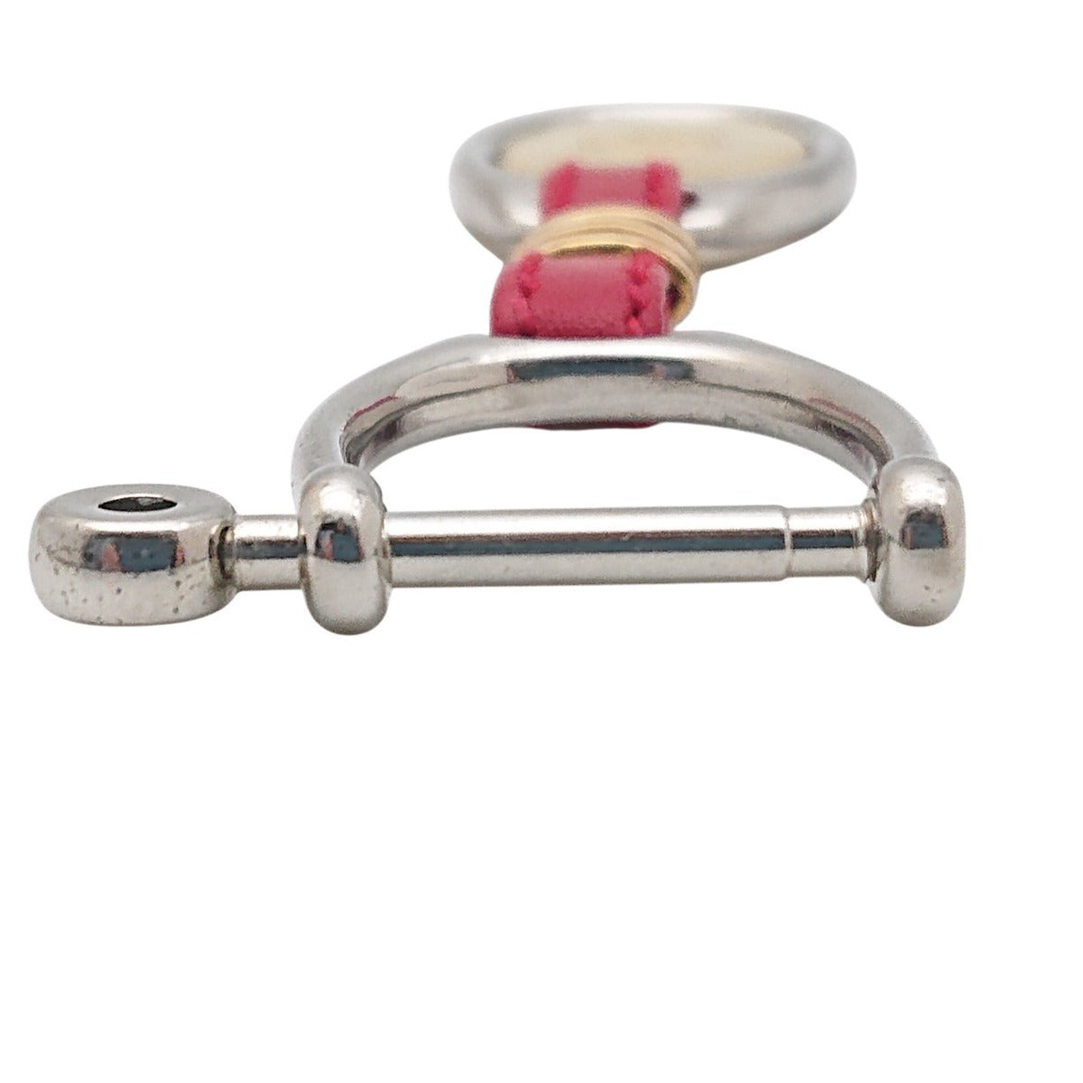 Gucci Vintage Key Holder Charm Leather Red Gold Silver — view 14