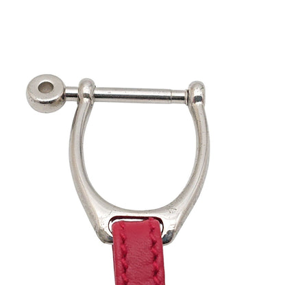 Gucci Vintage Key Holder Charm Leather Red Gold Silver — view 9