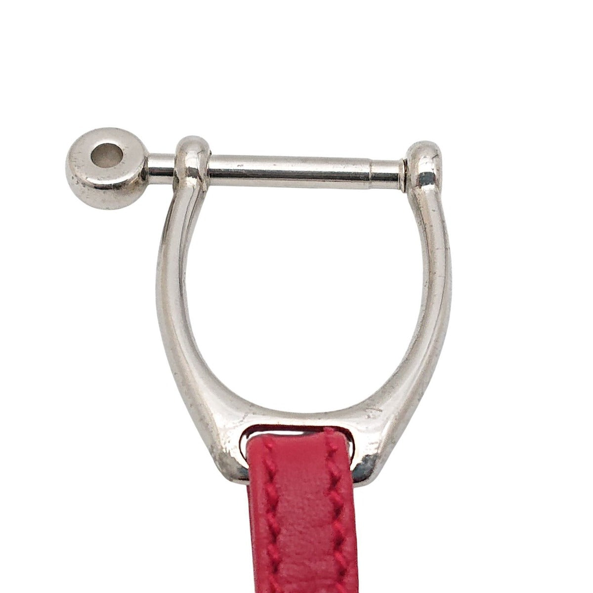 Gucci Vintage Key Holder Charm Leather Red Gold Silver — view 10