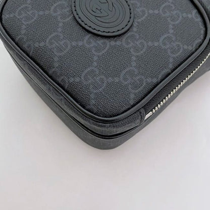 Gucci Shoulder Bag F21810 Black Interlocking