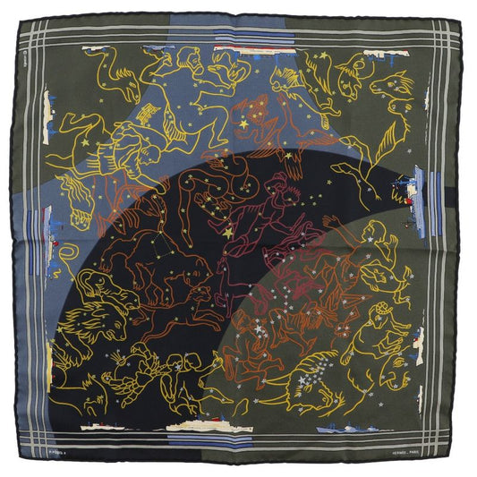 Hermes Carré 45 Petit Carré Constellation Ship Orion Rare Design Silk Women's