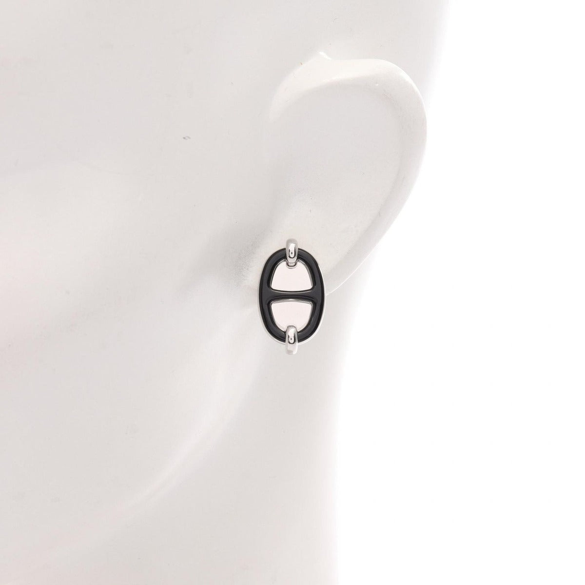 Hermes Earrings Mini Maillon Stainless Steel — view 4