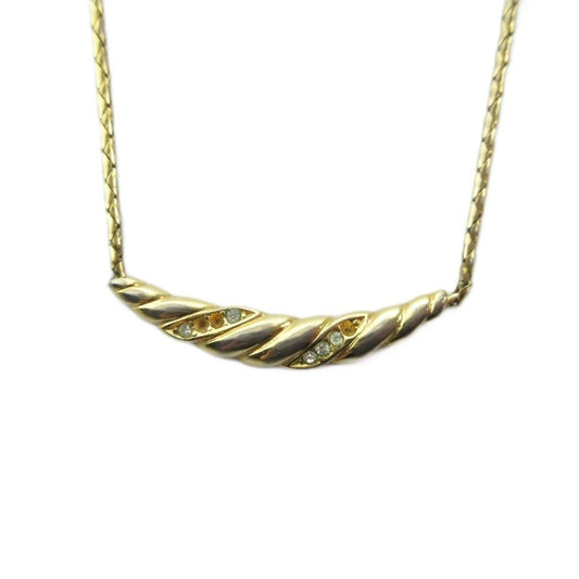 Dior Necklace Logo Line Stone Gold