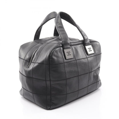 Chanel Choco Bar Black Leather Calf Boston Bag — view 2