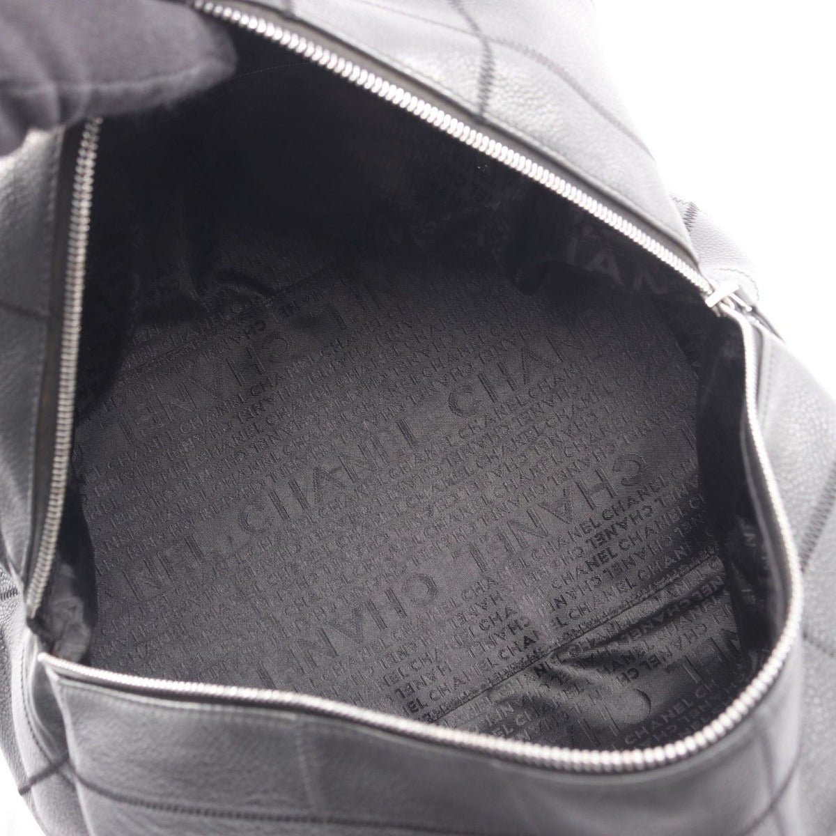 Chanel Choco Bar Black Leather Calf Boston Bag — view 3