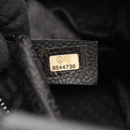Chanel Choco Bar Black Leather Calf Boston Bag — view 5